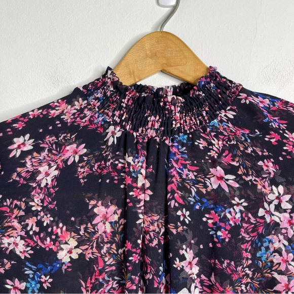 MISA Los Angeles Savanna Asymmetrical Mini Dress Ditsy Multi Ruffle Romantic S - Picture 9 of 17